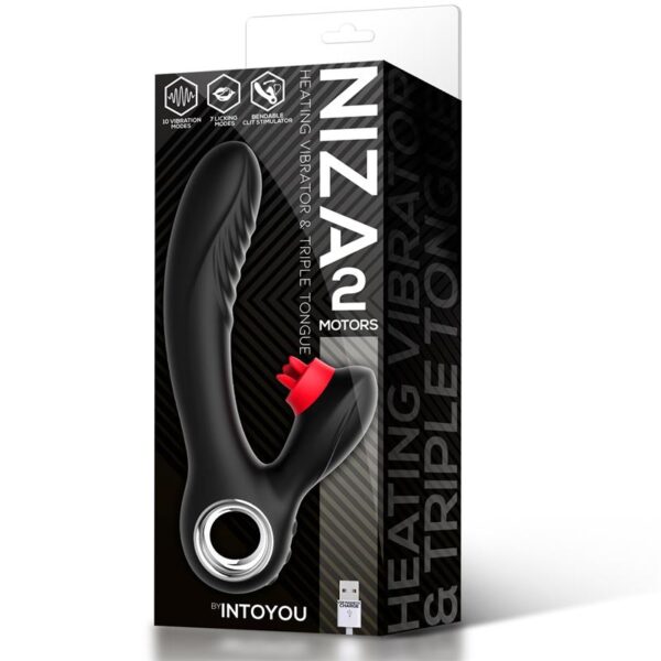 Niza Vibrador con Calor y Triple Lengua Estimuladora de Clìtoris - Imagen 7