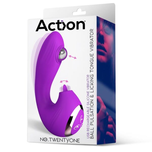 No. TwentyOne Vibrador con Bola Pulsante y Lengua Estimuladora - Imagen 6