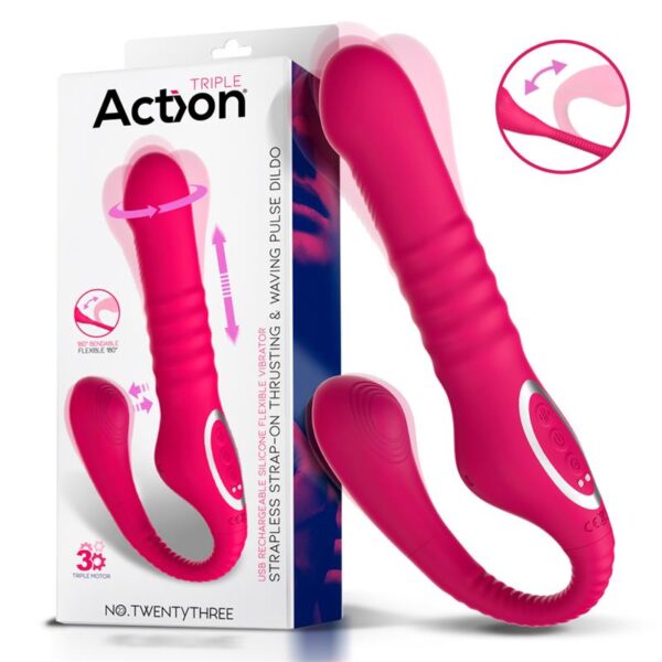 No. TwentyThree Vibrador Doble con Pulsación y Thrusting Flexible 180∫