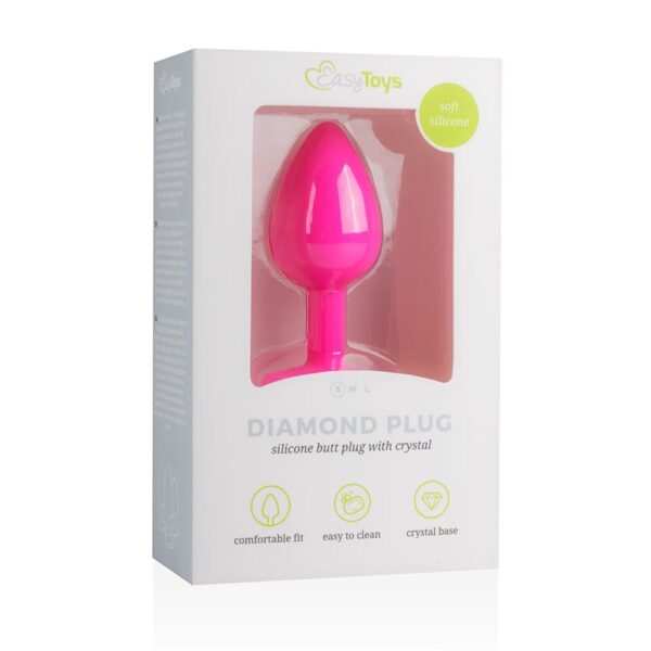 Plug Anal con Diamante Pequeño Rosa - Imagen 4