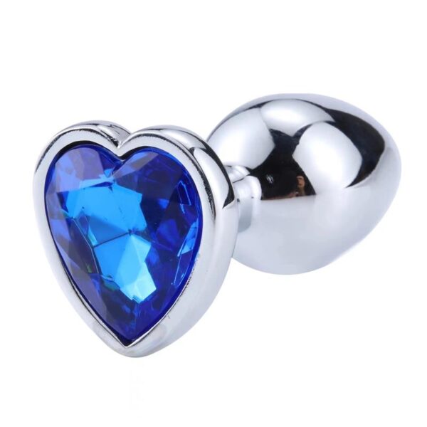 Plug Anal con Joya de Corazón Blue Sapphire Talla L - Imagen 4