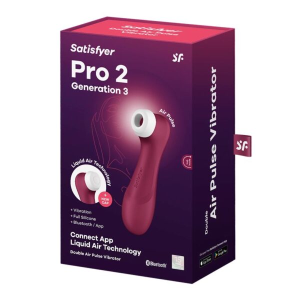 Pro 2 Gen 3 Liquid Air Technology Succión y Vibración App Connect Wine Red - Rojo Vino - Imagen 6