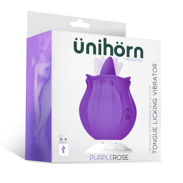 Purplerose Vibrador con Lengua Base Magnética USB Silicona - Imagen 7