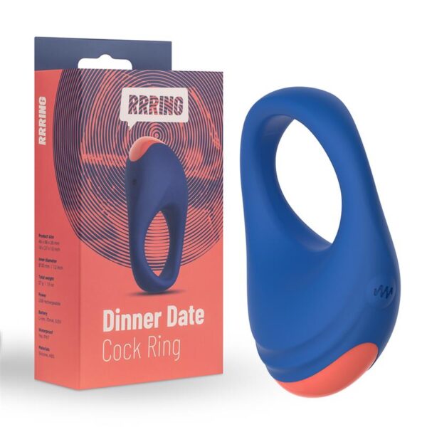 Rring Dinner Date Anillo para el Pene con Vibración USB Silicona - Imagen 6