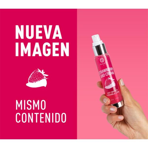 Secret Play Lubricante Efecto Calor Fresas con Nata 50 ml - Imagen 4