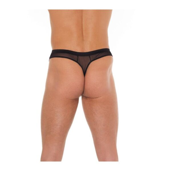 Tanga Rejilla Negro Talla única - Imagen 2