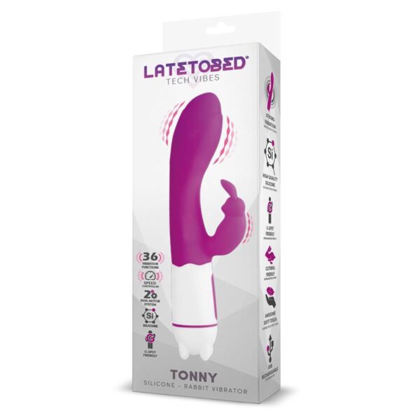 Tonny Vibrador USB Punto G 36 Funciones Silicona Púrpura - Imagen 3