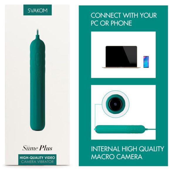 Vibrador con Cámara y Cable Siime Plus Camera Verde Esmeralda - Imagen 5