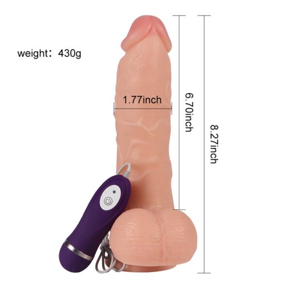 Vibrador Realista Control Remoto Adam 21 cm - Imagen 5