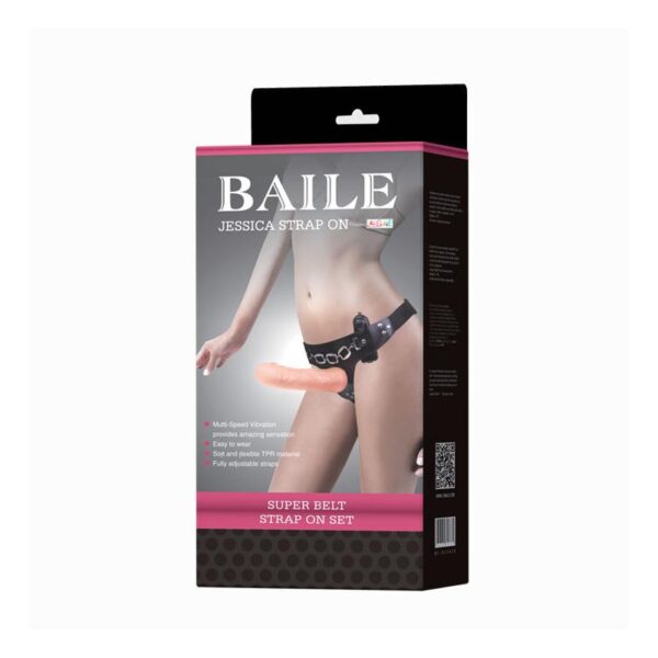 Baile Arnés con Dildo Vibrador Natural 18.5 cm - Imagen 8