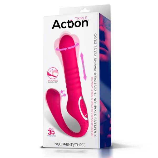 No. TwentyThree Vibrador Doble con Pulsación y Thrusting Flexible 180∫ - Imagen 8