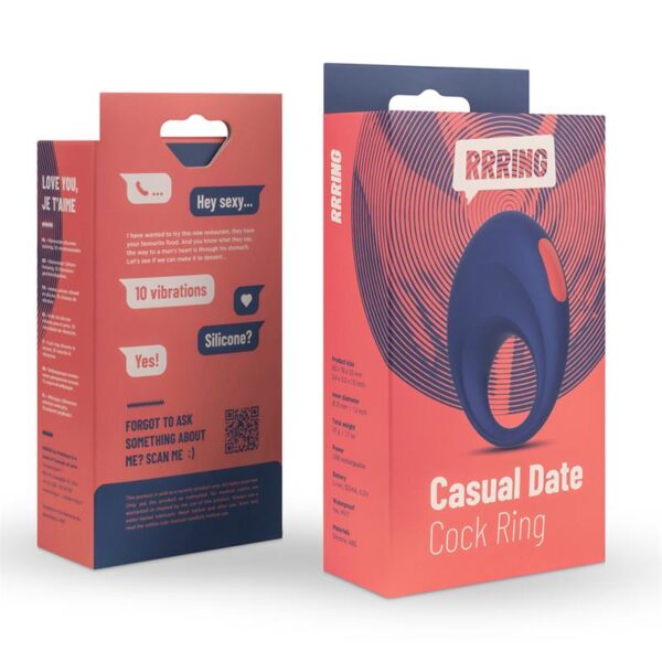 Rring Casual Date Anillo para el Pene con Vibración USB Silicona - Imagen 8