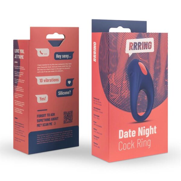 Rring Date Night Anillo para el Pene con Vibración USB Silicona - Imagen 8