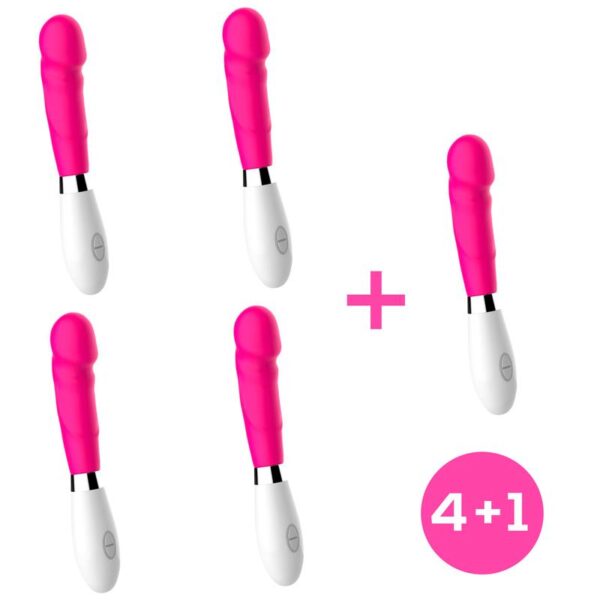 Pack 4+1 Louver Vibrador Silicona Rosa