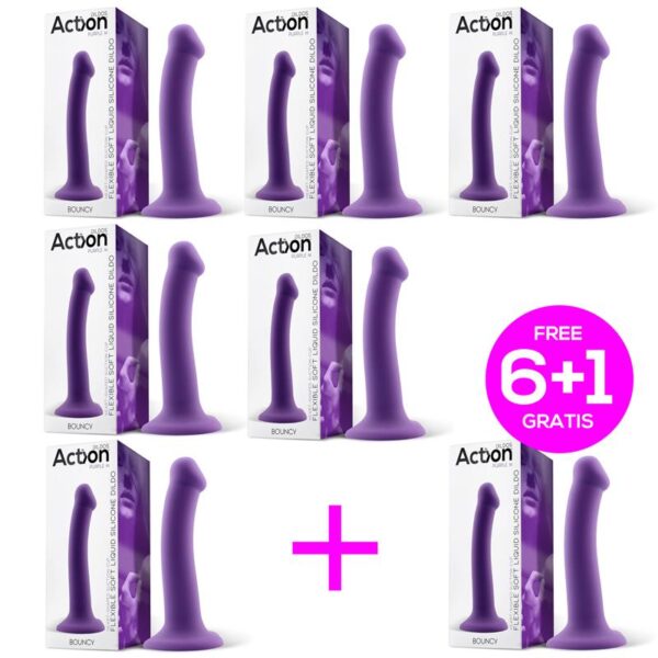 Pack 6+1 Bouncy Dildo Silicona Lquida Flexible 7-18 cm