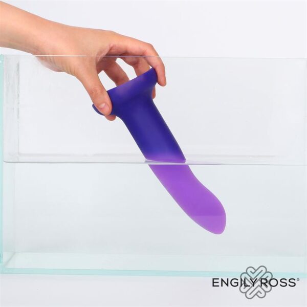 Dildo con Vibración que Cambia de Color Azul a Púrpura Talla M 17 cm - Imagen 2