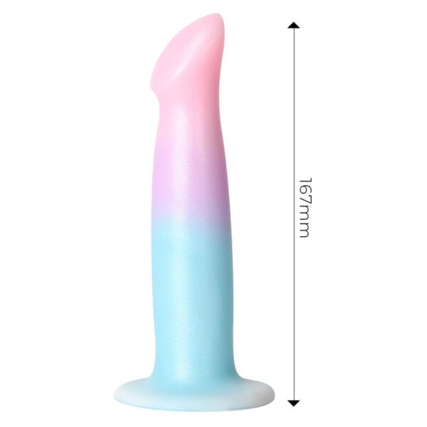 Dildo con Vibración y Ventosa Color Degradado 17 cm - Imagen 5