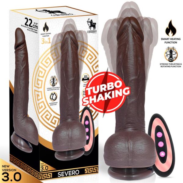 Severo Dildo Realista Turbo Shaking Thrusting, Rotación 360∫ Control Remoto Efecto Calor