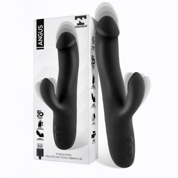 Angus Vibrador con Funcin de Movimiento Thrusting 2 Motores Silicona USB