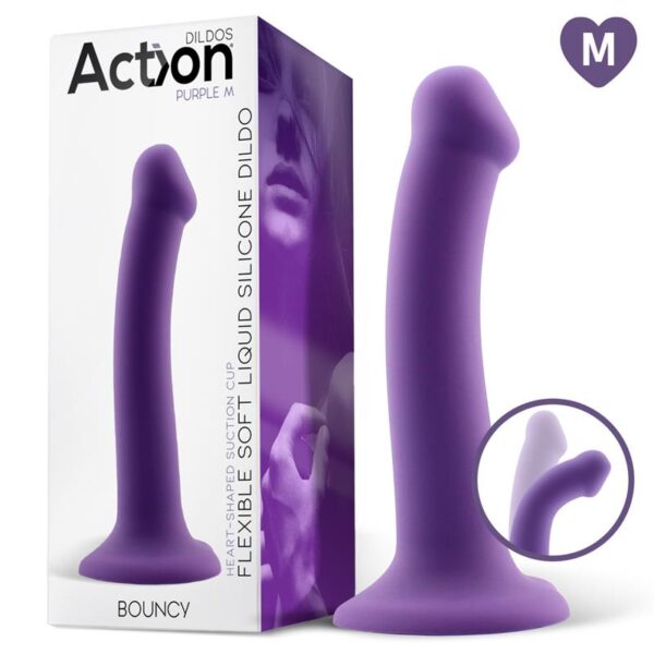 Bouncy Dildo Silicona Lìquida Hiper Flexible 7 - 18 cm Talla M Púrpura