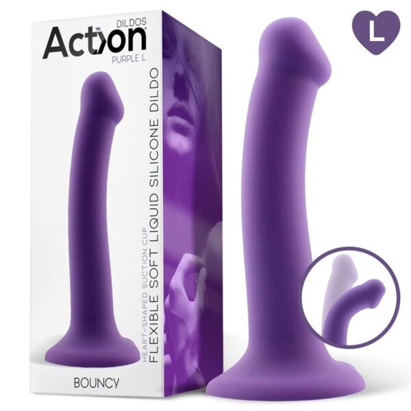 Bouncy Dildo Silicone Flexible Hiper Flexible 7.5 - 19 cm Talla L Púrpura