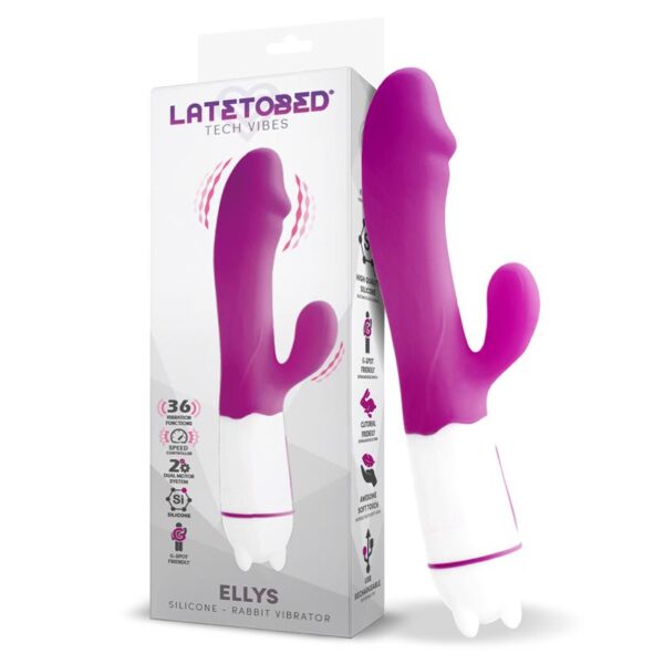 Ellys Vibrador USB 36 Funciones Silicona Púrpura