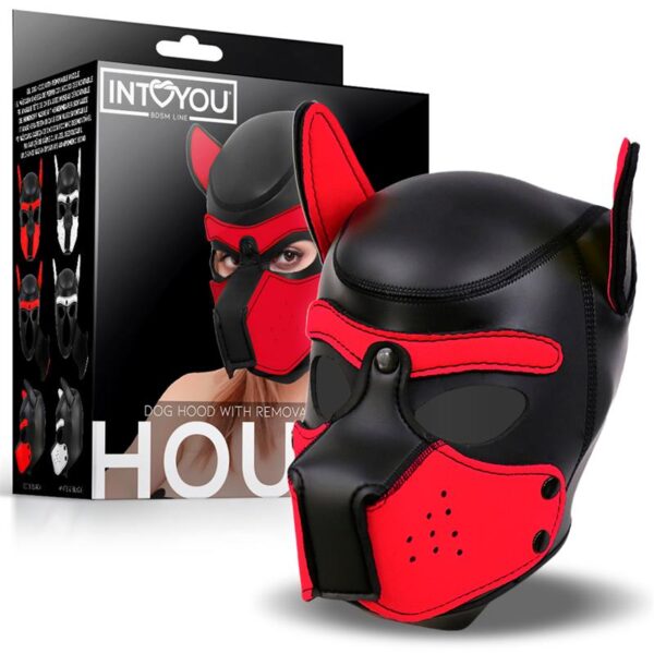 Hound Mscara de Perro Neopreno Hocico Extrable Negro/Rojo Talla nica