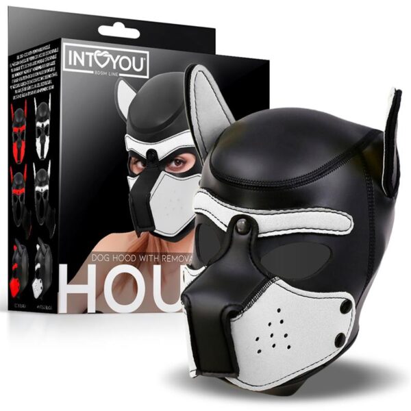 Hound Mscara de Perro Neopreno Hocido Extrable Negro/Blanco Talla nica