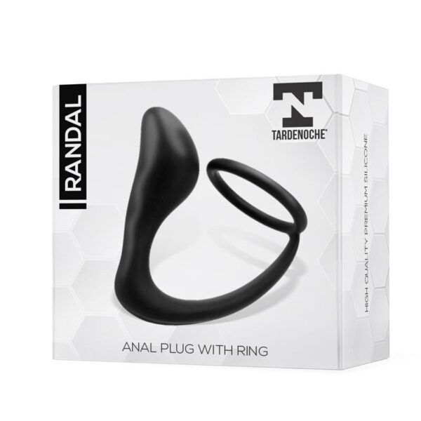 Randal Plug Anal con Anillo para el Pene Silicona Negro - Imagen 2