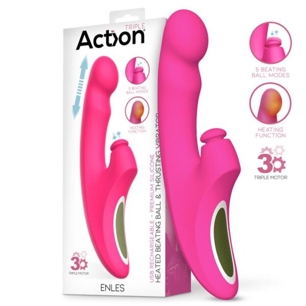 Enles Vibrador con Beating Ball, Thrusting y Función de Calor