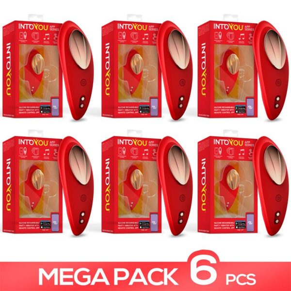 Pack 5 Vibrador de Braguita con APP Rojo