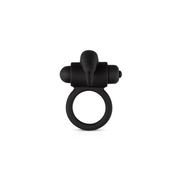 Anillo para Pene con Vibración Conejito Silicona - Negro - Imagen 2