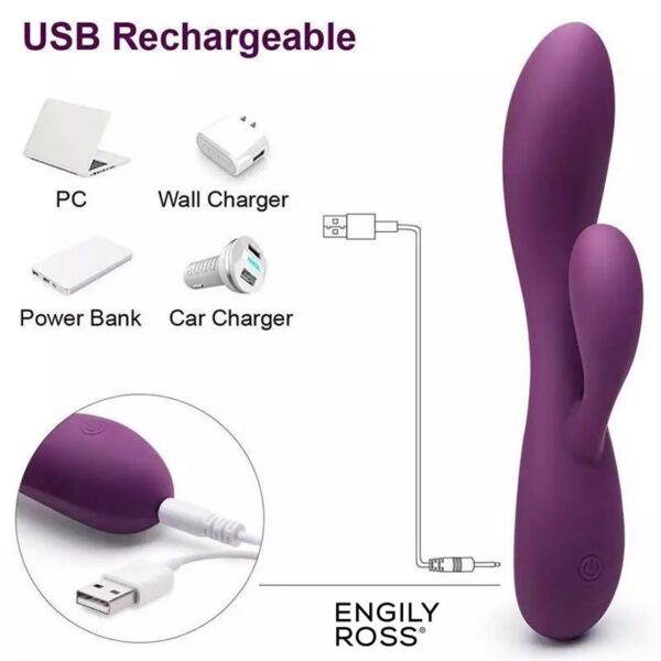 Bacall 2.0 Vibrador Silicona Liquida Inyectada Doble Motor USB Prpura - Imagen 4