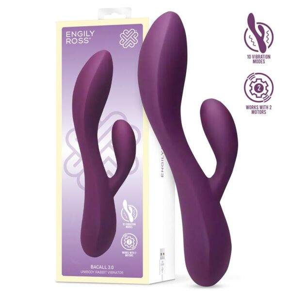 Bacall 2.0 Vibrador Silicona Liquida Inyectada Doble Motor USB Prpura