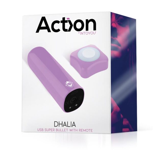 Dhalia Súper Bala Vibradora Control Remoto Alta Potencia USB Púpura - Imagen 2