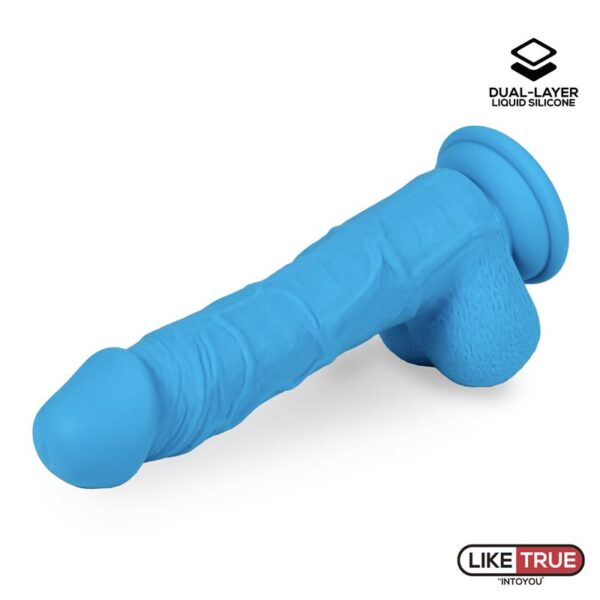 Dildo Realista Silicona Lìquida Dual Layer 8 Azul - Imagen 7