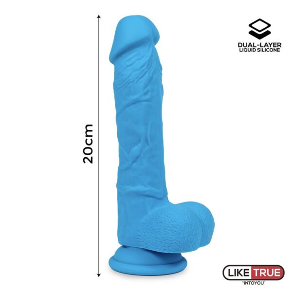 Dildo Realista Silicona Lìquida Dual Layer 8 Azul - Imagen 8