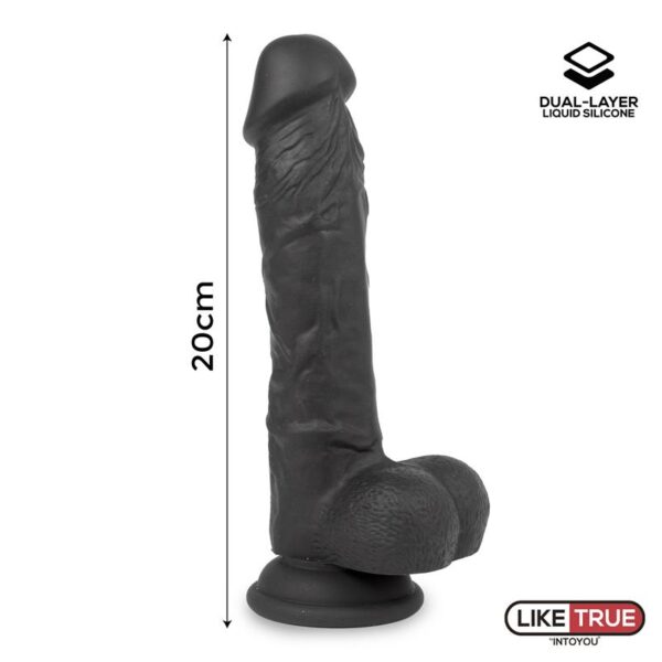 Dildo Realista Silicona Lìquida Dual Layer 8 Negra - Imagen 8