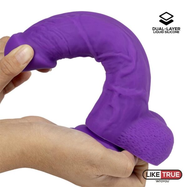 Dildo Realista Silicona Lìquida Dual Layer 8 Púrpura - Imagen 5