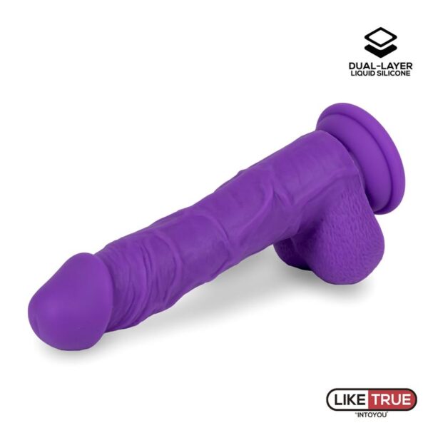 Dildo Realista Silicona Lìquida Dual Layer 8 Púrpura - Imagen 7