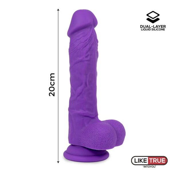 Dildo Realista Silicona Lìquida Dual Layer 8 Púrpura - Imagen 8