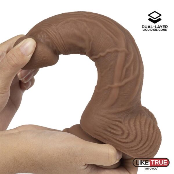 Dildo Realista Silicona Lìquida Dual Layer 8.25 Bronceado - Imagen 7