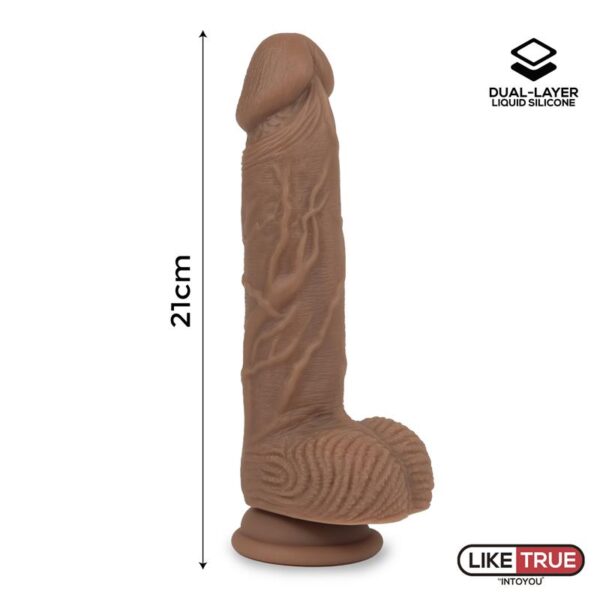 Dildo Realista Silicona Lìquida Dual Layer 8.25 Bronceado - Imagen 8