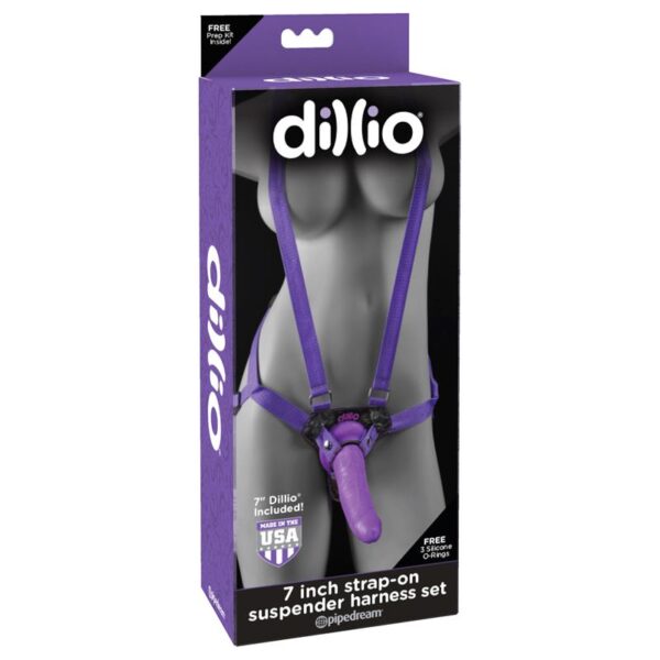 Dillio Arnés con Dildo de 19 cm Color Púrpura - Imagen 2