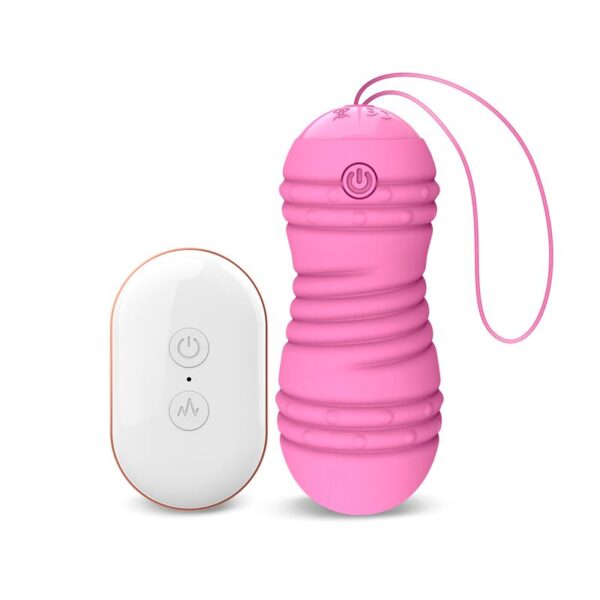 Hiibo Huevo Vibrador con Rotación Control Remoto USB Silicona Rosa - Imagen 2