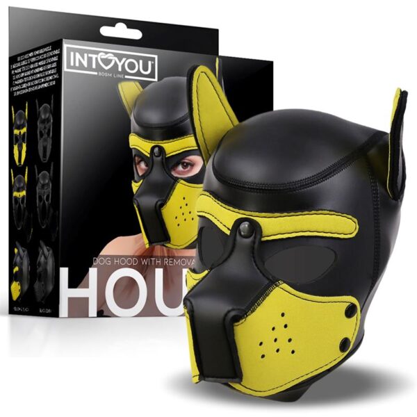 Hound Máscara de Perro Neopreno Hocico Extraìble Negro/Amarillo Talla única