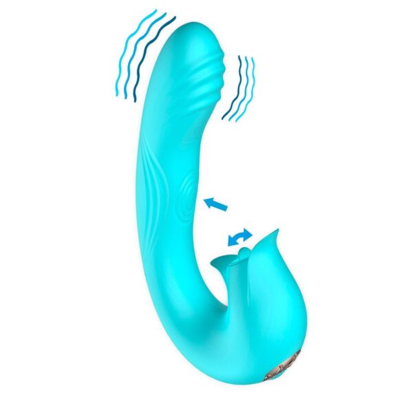 Hydra Vibrador con Pulsación y Lengua Estimuladora de Clìtoris 3 Motores USB - Imagen 2