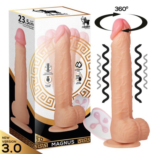 Magnus 3.0 Dildo Realista Vibrador y Rotador Control Remoto Silicona Lìquida