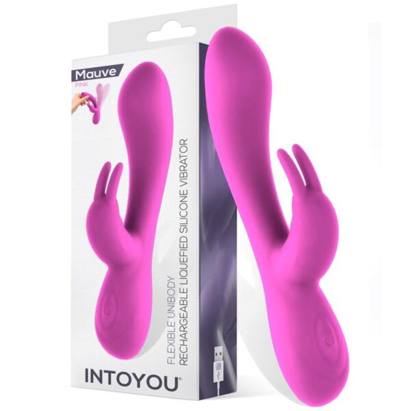 Mauve Vibrador Unibody Silicona Lìquida USB Rosa