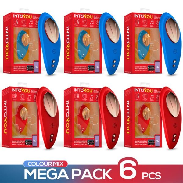 Pack 5 Surtido Vibrador de Braguita con APP 2 Rojas y 3 Azules